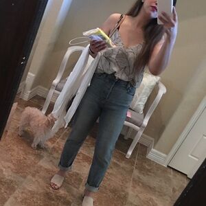 Black and White Leaf Print Dress